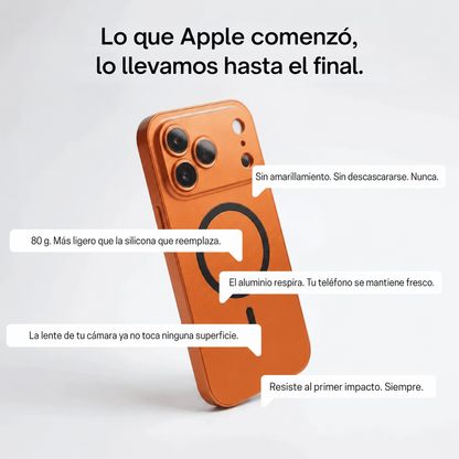 Funda metálica MagSafe para iPhone con protección de cámara