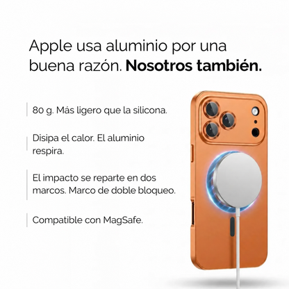 Funda metálica MagSafe para iPhone con protección de cámara